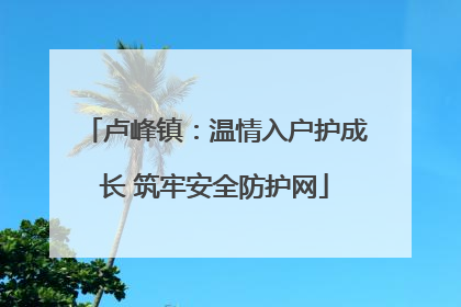 卢峰镇：温情入户护成长 筑牢安全防护网
