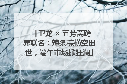 卫龙 × 五芳斋跨界联名：辣条粽横空出世，端午市场掀狂澜