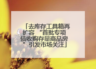 去库存工具箱再扩容 “首批专项债收购存量商品房”引发市场关注