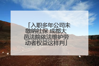 入职多年公司未缴纳社保 成都大邑法院依法维护劳动者权益这样判