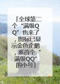 全球第二个“满级QQ”也来了，图标已显示金色企鹅，系首个“满级QQ”的小号