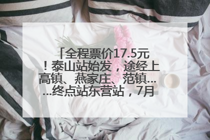 全程票价17.5元！泰山站始发，途经上高镇、燕家庄、范镇……终点站东营站，7月1日开通！