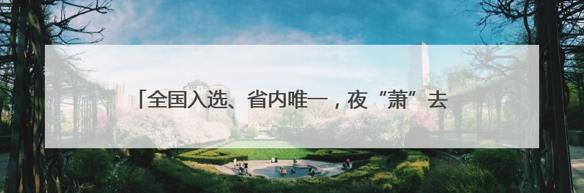 全国入选、省内唯一，夜“萧”去哪不发愁！《90早新闻》来了