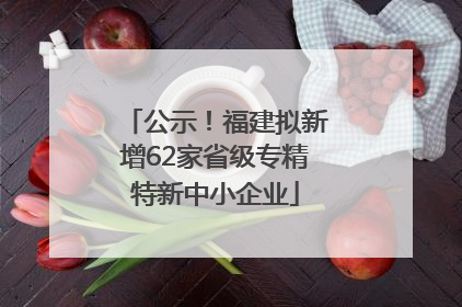 公示！福建拟新增62家省级专精特新中小企业