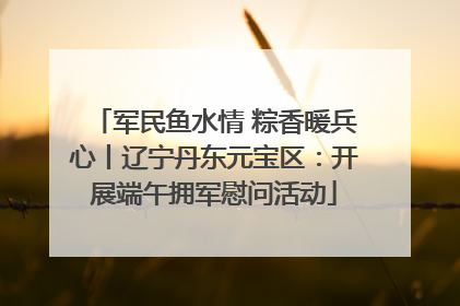 军民鱼水情 粽香暖兵心丨辽宁丹东元宝区：开展端午拥军慰问活动