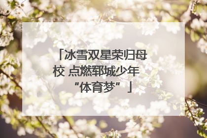 冰雪双星荣归母校 点燃郓城少年“体育梦”