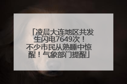 凌晨大连地区共发生闪电7649次！不少市民从熟睡中惊醒！气象部门提醒