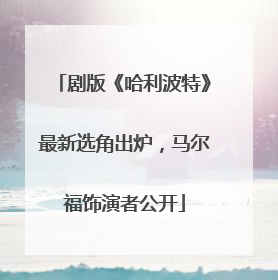 剧版《哈利波特》最新选角出炉，马尔福饰演者公开