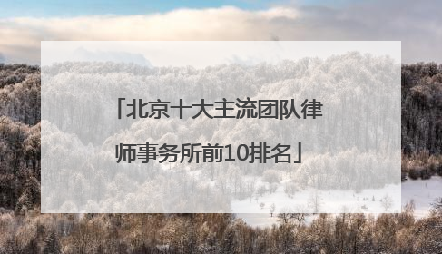 北京十大主流团队律师事务所前10排名