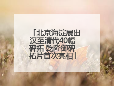北京海淀展出汉至清代40幅碑拓 乾隆御碑拓片首次亮相