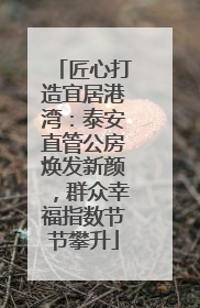 匠心打造宜居港湾：泰安直管公房焕发新颜，群众幸福指数节节攀升