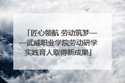 匠心领航 劳动筑梦——武威职业学院劳动研学实践育人取得新成果