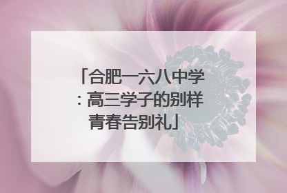 合肥一六八中学：高三学子的别样青春告别礼