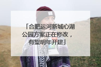 合肥运河新城心湖公园方案正在修改，有望明年开建