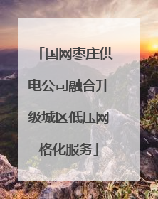 国网枣庄供电公司融合升级城区低压网格化服务
