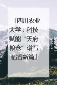 四川农业大学：科技赋能“天府粮仓”谱写稻香新篇