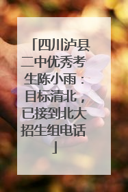 四川泸县二中优秀考生陈小雨：目标清北，已接到北大招生组电话