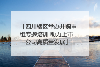 四川辖区举办并购重组专题培训 助力上市公司高质量发展
