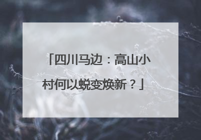 四川马边：高山小村何以蜕变焕新？