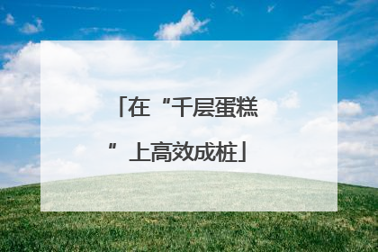 在“千层蛋糕”上高效成桩