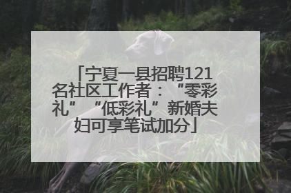 宁夏一县招聘121名社区工作者：“零彩礼”“低彩礼”新婚夫妇可享笔试加分