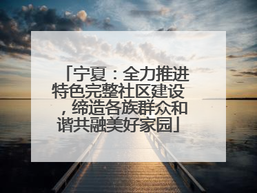 宁夏：全力推进特色完整社区建设，缔造各族群众和谐共融美好家园