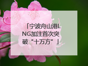 宁波舟山港LNG加注首次突破“十万方”