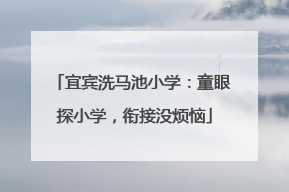 宜宾洗马池小学：童眼探小学，衔接没烦恼