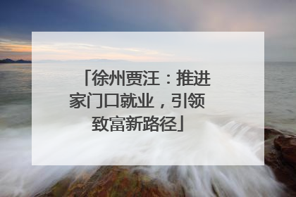 徐州贾汪：推进家门口就业，引领致富新路径
