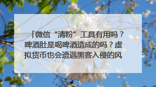 微信“清粉”工具有用吗？啤酒肚是喝啤酒造成的吗？虚拟货币也会遭遇黑客入侵的风险吗？| 万问万答