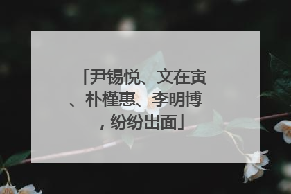 尹锡悦、文在寅、朴槿惠、李明博，纷纷出面