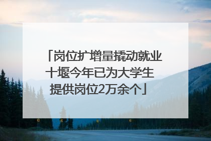 岗位扩增量撬动就业 十堰今年已为大学生提供岗位2万余个