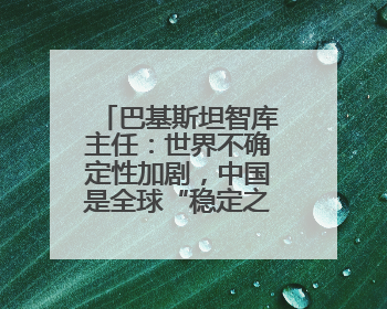 巴基斯坦智库主任：世界不确定性加剧，中国是全球“稳定之锚”