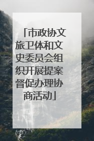 市政协文旅卫体和文史委员会组织开展提案督促办理协商活动