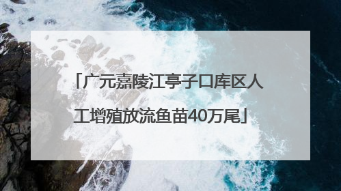 广元嘉陵江亭子口库区人工增殖放流鱼苗40万尾
