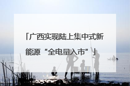 广西实现陆上集中式新能源“全电量入市”