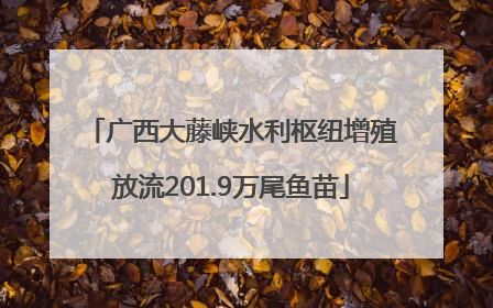 广西大藤峡水利枢纽增殖放流201.9万尾鱼苗