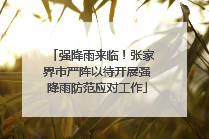 强降雨来临！张家界市严阵以待开展强降雨防范应对工作