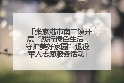 张家港市南丰镇开展“践行绿色生活，守护美好家园”退役军人志愿服务活动
