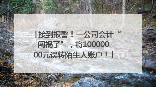 接到报警！一公司会计“闯祸了”，将10000000元误转陌生人账户！