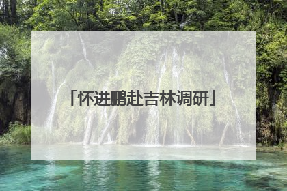 怀进鹏赴吉林调研