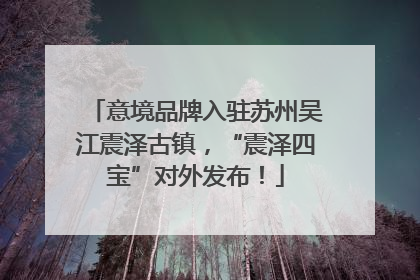 意境品牌入驻苏州吴江震泽古镇，“震泽四宝”对外发布！