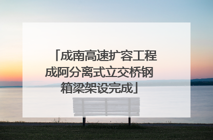 成南高速扩容工程成阿分离式立交桥钢箱梁架设完成