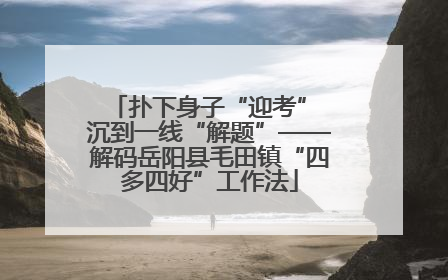 扑下身子“迎考” 沉到一线“解题”——解码岳阳县毛田镇“四多四好”工作法