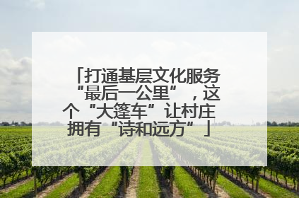 打通基层文化服务“最后一公里”，这个“大篷车”让村庄拥有“诗和远方”