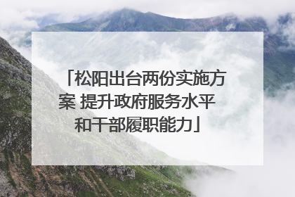 松阳出台两份实施方案 提升政府服务水平和干部履职能力