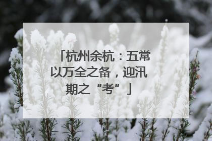 杭州余杭：五常以万全之备，迎汛期之“考”