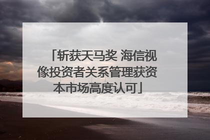 斩获天马奖 海信视像投资者关系管理获资本市场高度认可