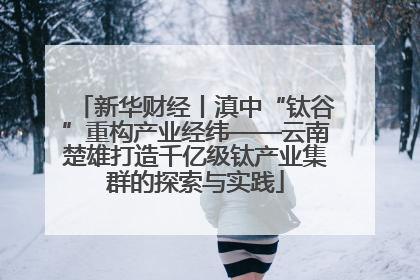 新华财经丨滇中“钛谷”重构产业经纬——云南楚雄打造千亿级钛产业集群的探索与实践