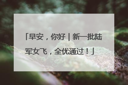 早安，你好｜新一批陆军女飞，全优通过！